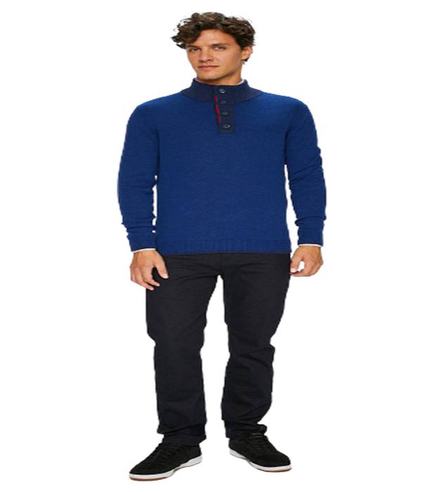 pulovere cu nasturi pentru barbati culoare albastru