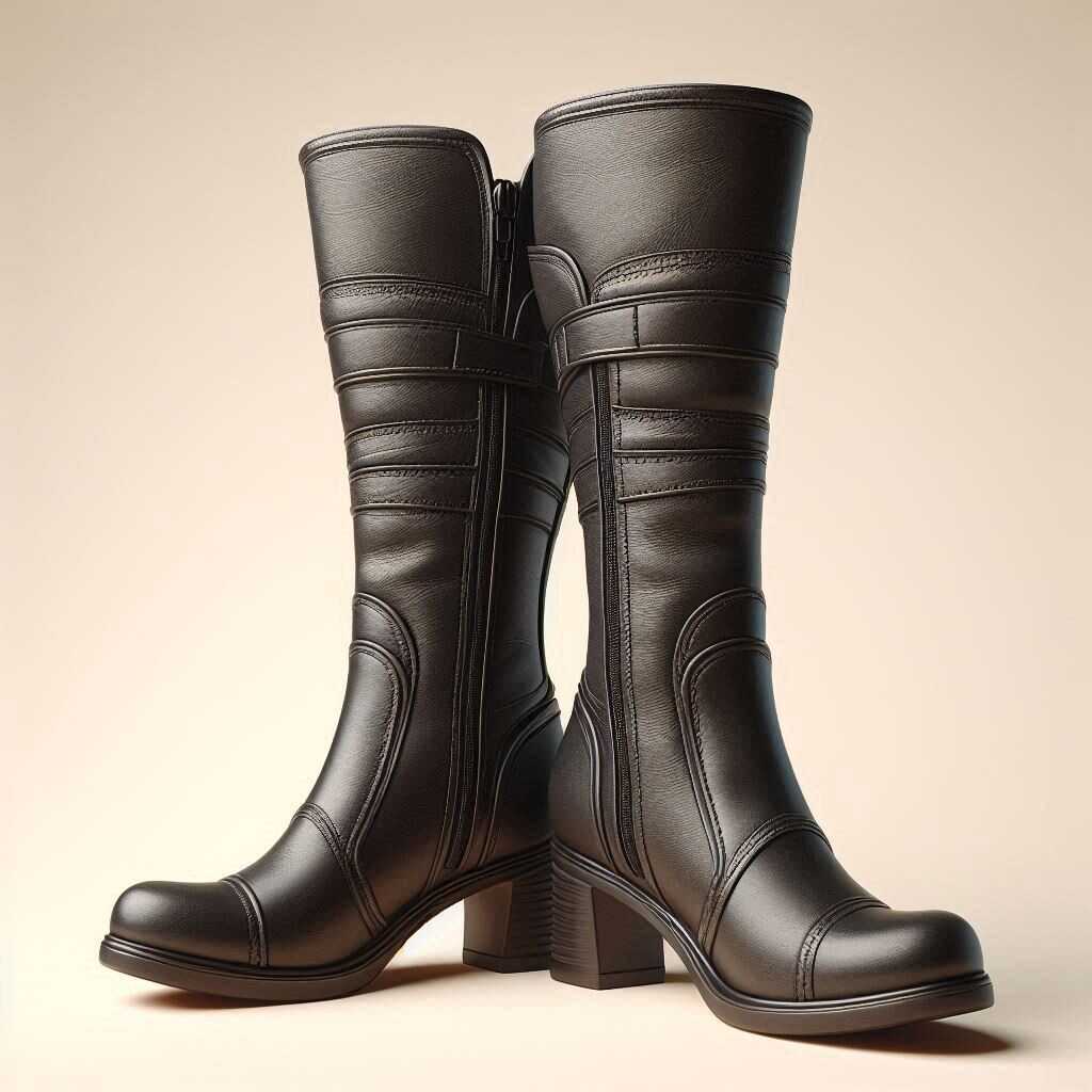 cizme negre inalte cu fermoar dama