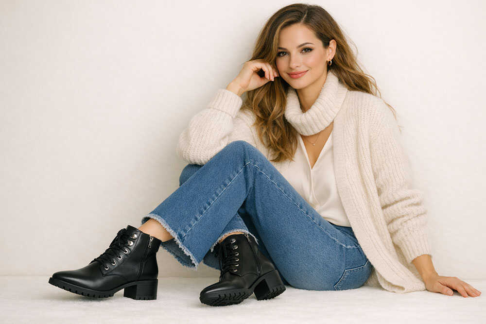 Ținută-casual-cu-ghete-calduroase-comode