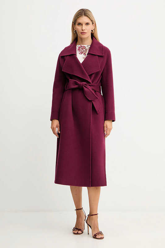 palton de lana cu cordon femei